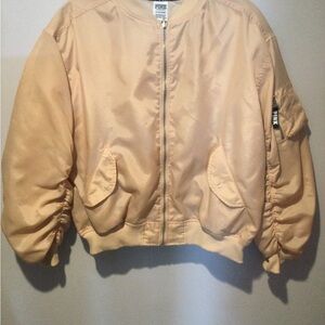 VICTORIA’S SECRET PINK BOMBER JACKET FULLY LINED W/SPELLOUT  PINK ROSE SMALL